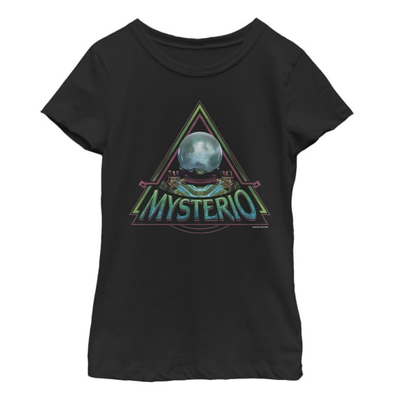 Girl's Marvel Spider-Man: Far From Home Mysterio Crystal  Graphic Tee Black Small