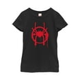 thumbnail image 1 of Girl's Marvel Spider-Man: Into the Spider-Verse Symbol  Graphic Tee Black Large, 1 of 3