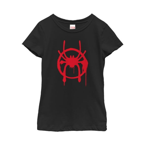 Girl's Marvel Spider-Man: Into the Spider-Verse Symbol Graphic Tee Black X Large