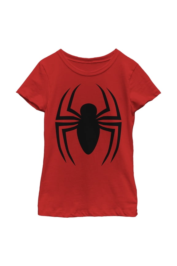 Girl's Marvel Spider-Man Logo Graphic Tee Red Medium