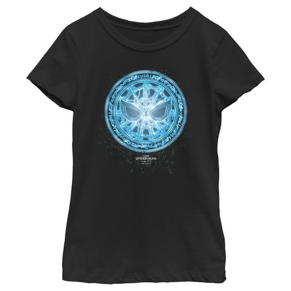 Girl's Marvel Spider-Man: No Way Home Blue Spidey Rune Graphic Tee Black X Large
