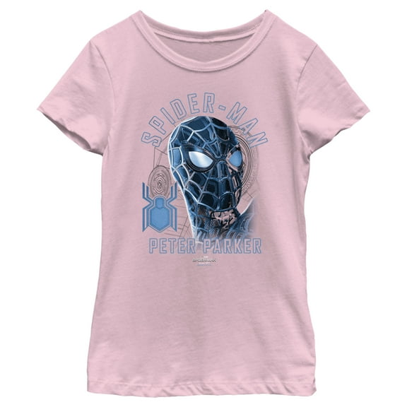 Girl's Marvel Spider-Man: No Way Home Blue Suit Graphic Tee Light Pink Small