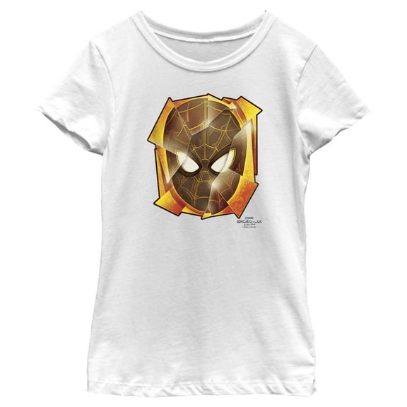 Girl's Marvel Spider-Man: No Way Home Golden Mask  Graphic Tee White Medium