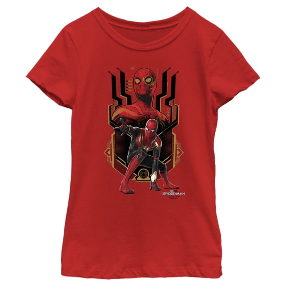 Girl's Marvel Spider-Man: No Way Home Integrated Suit Graphic Tee Red Medium