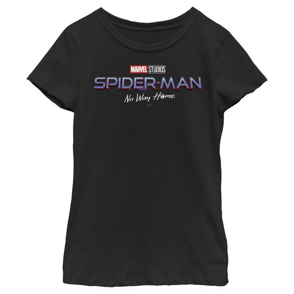 Girl's Marvel Spider-Man: No Way Home Logo Black  Graphic Tee Black X Small