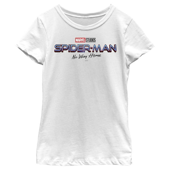 Girl's Marvel Spider-Man: No Way Home Logo White  Graphic Tee White Medium