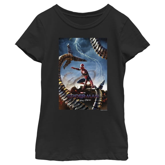 Girl's Marvel Spider-Man: No Way Home Movie Poster Graphic Tee Black Large