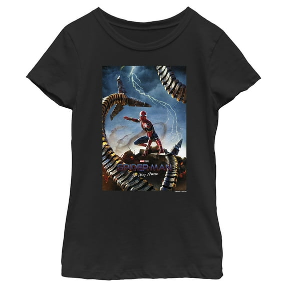 Girl's Marvel Spider-Man: No Way Home Movie Poster Graphic Tee Black X Large