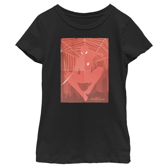 Girl's Marvel Spider-Man: No Way Home Red Poster  Graphic Tee Black Small