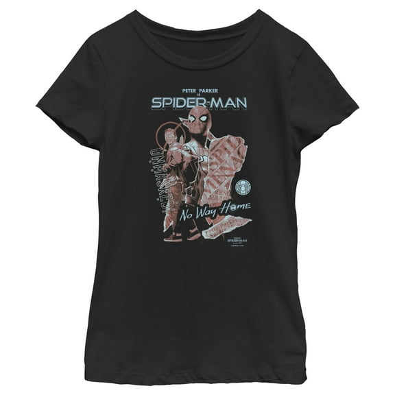 Girl's Marvel Spider-Man: No Way Home Unmasked  Graphic Tee Black Medium