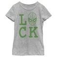 thumbnail image 1 of Girl's Marvel Spider-Man St. Patrick's Day Spidey Luck Graphic Tee Athletic Heather Small, 1 of 5