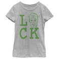 thumbnail image 1 of Girl's Marvel St. Patrick's Day Captain America face Luck Graphic Tee Athletic Heather X Small, 1 of 5