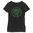 thumbnail image 1 of Girl's Marvel St. Patrick's Day Lucky Black Panther Mask  Graphic Tee Black Medium, 1 of 4