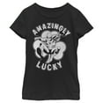 thumbnail image 1 of Girl's Marvel St. Patrick's Day Spider-Man Lucky Clover  Graphic Tee Black X Small, 1 of 4