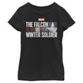 thumbnail image 1 of Girl's Marvel The Falcon And The Winter Soldier Shield Logo  Graphic Tee Black Large, 1 of 4