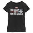 thumbnail image 1 of Girl's Marvel The Falcon And The Winter Soldier Shield Logo Graphic Tee Black Small, 1 of 4