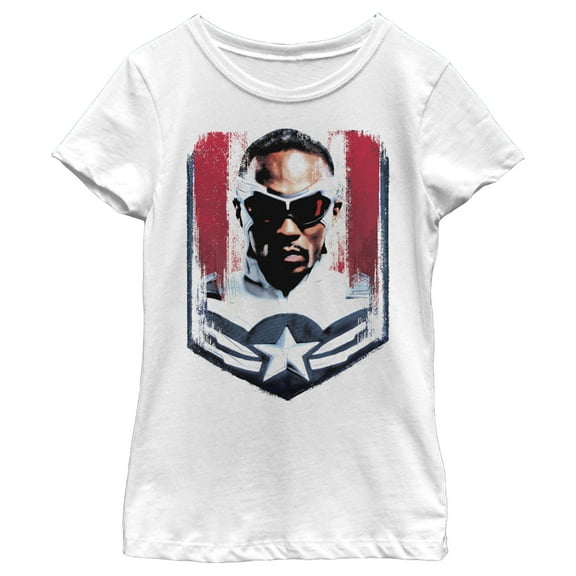 Girl's Marvel The Falcon and the Winter Soldier Captain America Falcon  Graphic Tee White Large