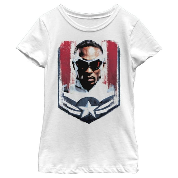 Girl's Marvel The Falcon and the Winter Soldier Captain America Falcon Graphic Tee White Small