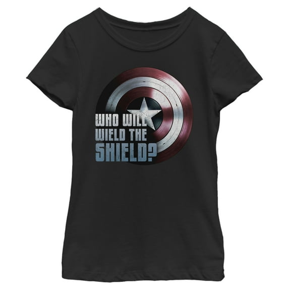 Girl's Marvel The Falcon and the Winter Soldier Wield the Shield Graphic Tee Black X Large