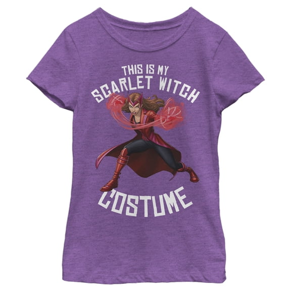 Girl's Marvel This is my Scarlet Witch Costume Graphic Tee Purple Berry Medium