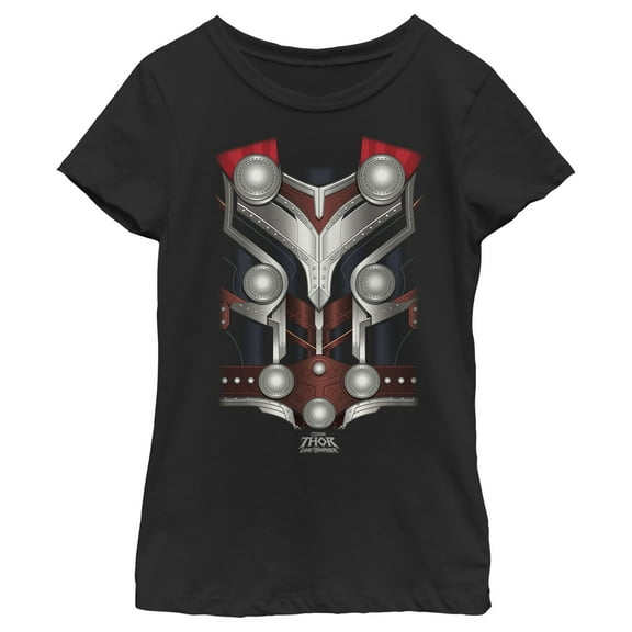 Girl's Marvel: Thor: Love and Thunder Jane Foster Mighty Thor Costume  Graphic Tee Black Large