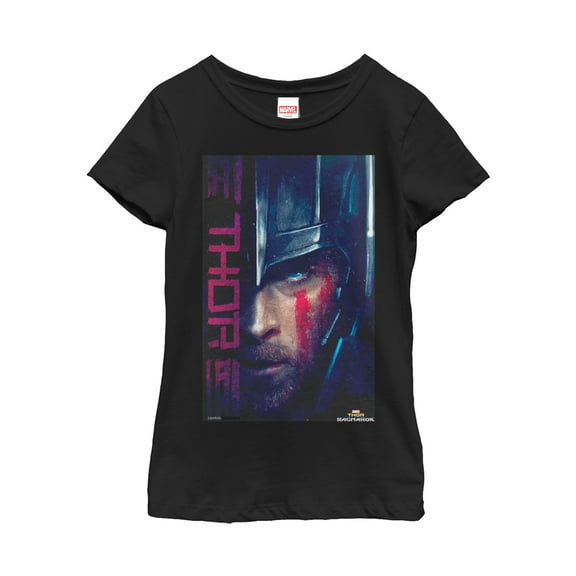 Girl's Marvel Thor: Ragnarok Battle Paint  Graphic Tee Black X Large