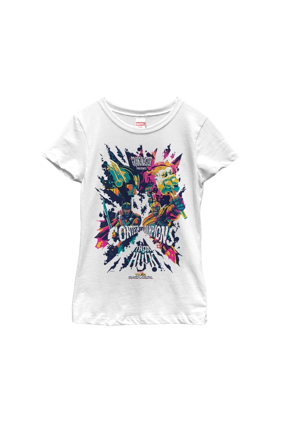 Girl's Marvel Thor: Ragnarok Contest of Champions Graphic Tee White Large