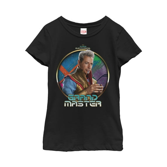 Girl's Marvel Thor: Ragnarok Grandmaster Circle Graphic Tee Black X Small