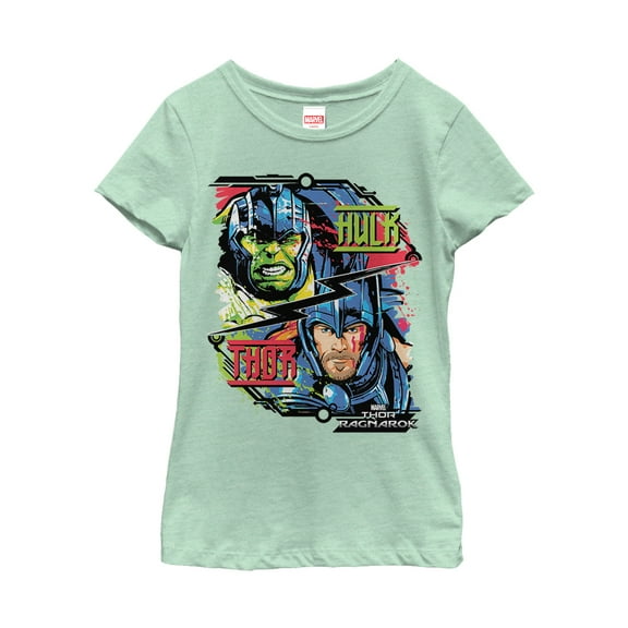 Girl's Marvel Thor: Ragnarok Hulk Cartoon Graphic Tee Mint X Small