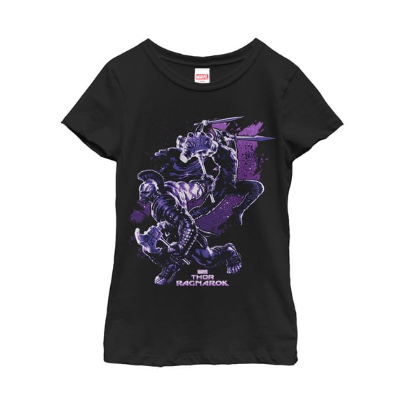 Girl's Marvel Thor: Ragnarok Hulk Fight  Graphic Tee Black Large