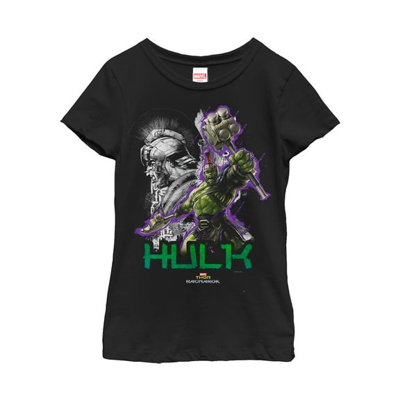 Girl's Marvel Thor: Ragnarok Hulk Weapon Graphic Tee Black Large
