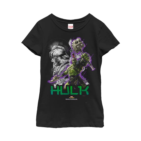 Girl's Marvel Thor: Ragnarok Hulk Weapon Graphic Tee Black X Small