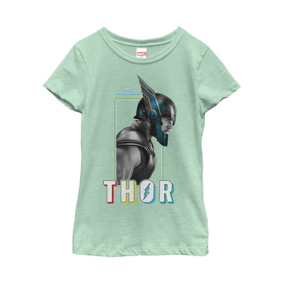 Girl's Marvel Thor: Ragnarok Profile  Graphic Tee Mint Small