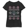 thumbnail image 1 of Girl's Marvel Ugly Christmas Captain America  Graphic Tee Black Small, 1 of 3