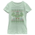 thumbnail image 1 of Girl's Marvel Ugly Christmas Hulk Want Presents Graphic Tee Mint X Small, 1 of 3