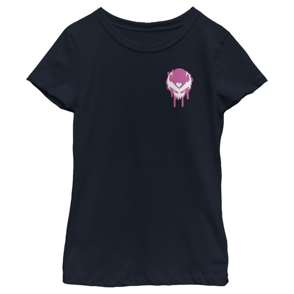 Girl's Marvel Venom Badge  Graphic Tee Navy Blue Small