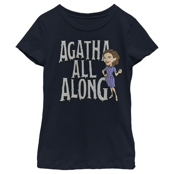 Girl's Marvel WandaVision Agatha All Along  Graphic Tee Navy Blue X Small