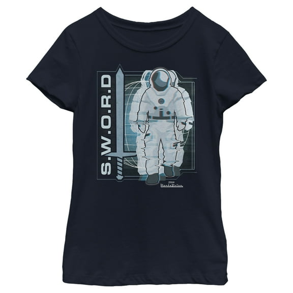 Girl's Marvel WandaVision S.W.O.R.D  Graphic Tee Navy Blue X Large