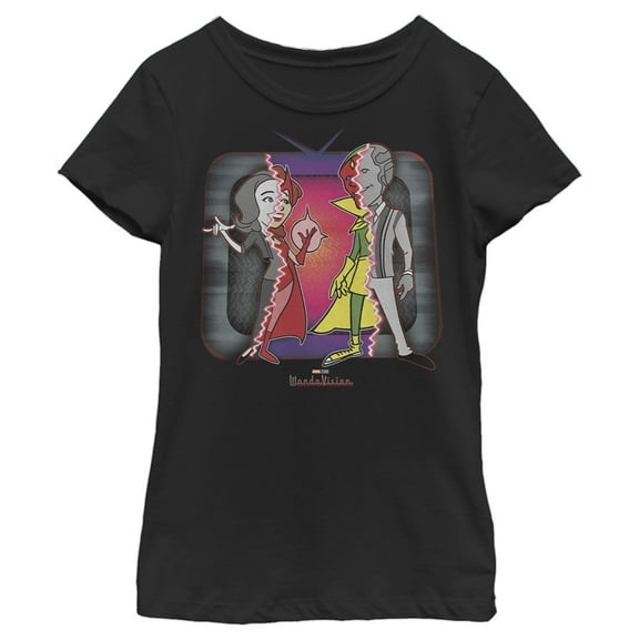 Girl's Marvel WandaVision Secret Identities  Graphic Tee Black Small