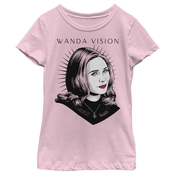 Girl's Marvel WandaVision Wanda Pop Graphic Tee Light Pink Medium