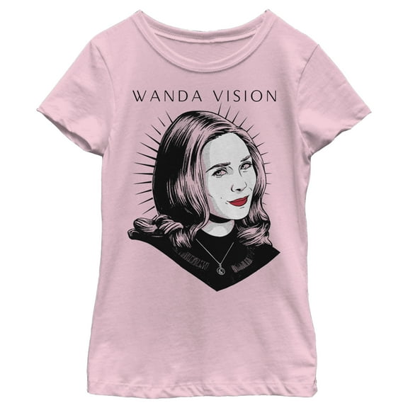Girl's Marvel WandaVision Wanda Pop  Graphic Tee Light Pink Small