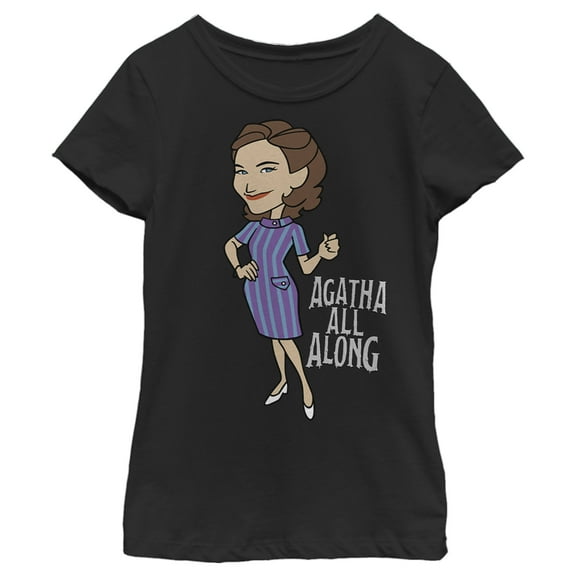 Girl's Marvel WandaVison Always Agatha  Graphic Tee Black Large