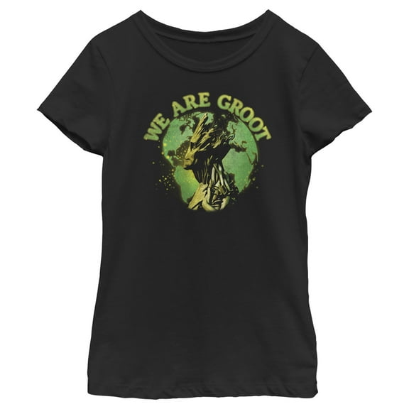 Girl's Marvel We Are Groot Side Profile Graphic Tee Black X Large