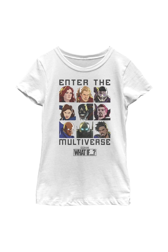 Girl's Marvel What if…? Enter the Multiverse Graphic Tee White Large