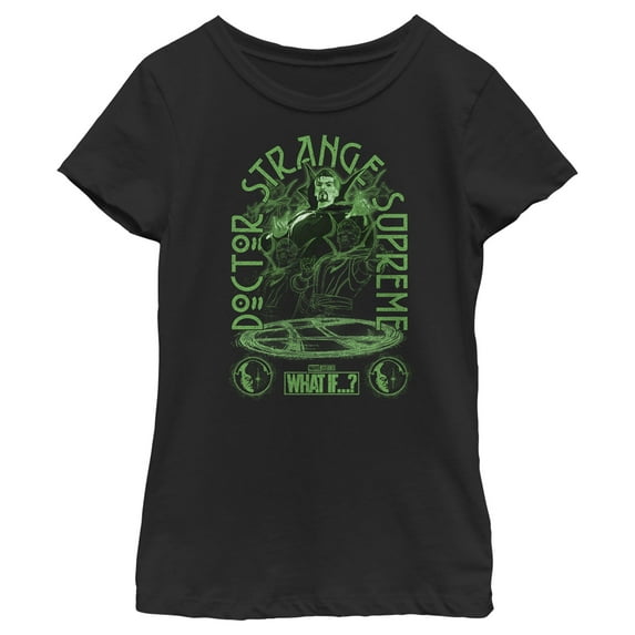 Girl's Marvel What if…? Supreme Strange Graphic Tee Black Small