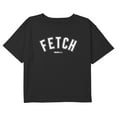 thumbnail image 1 of Girl's Mean Girls Bold White Fetch Graphic Cropped T-Shirt Black Large, 1 of 3