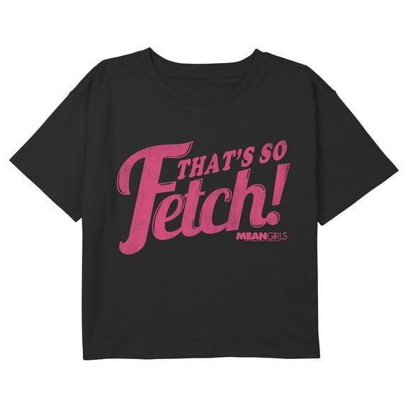 Girl's Mean Girls Distressed That Is So Fetch Graphic Cropped T-Shirt Black X Small
