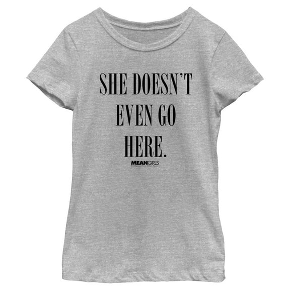 Girl's Mean Girls She Doesn’t Even Go Here Graphic Tee Athletic Heather X Small