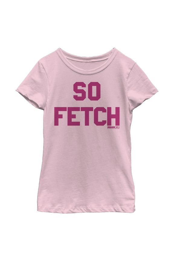 Girl's Mean Girls So Fetch Graphic Tee Light Pink Medium