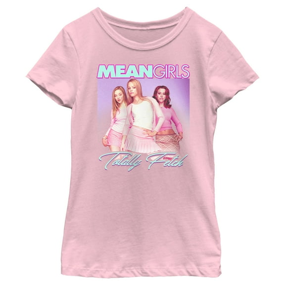 Girl's Mean Girls Totally Fetch Poster Graphic Tee Light Pink Medium